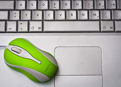 green and white LogiLink corded computer mouse thumbnail