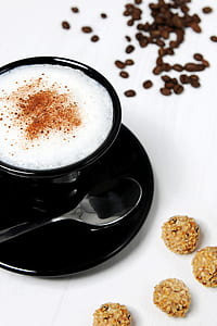 flat lay photography of cappuccino cup thumbnail