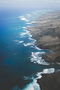 aerial photography of shoreline thumbnail