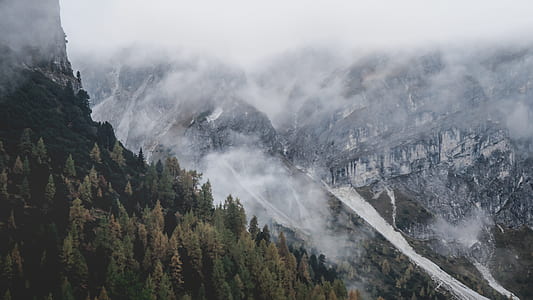 bird's eye view of foggy mountains thumbnail