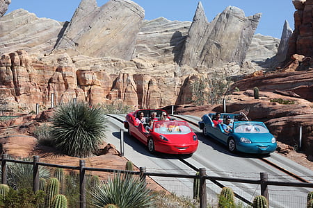 red and blue cars on road thumbnail
