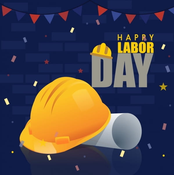Labor Day Banner Helmet Icon 3d Shiny Decor Ai Eps File Free