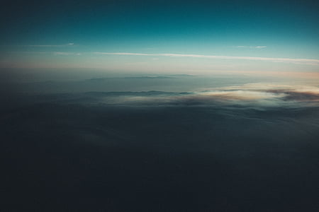high angle photography of white sky thumbnail