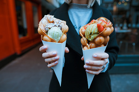 two cone of waffle ice creams thumbnail