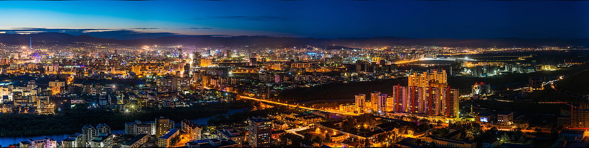 aerial view of city during nighttime thumbnail