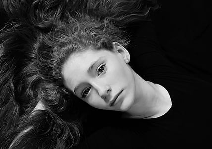 grey-scale photo of woman thumbnail
