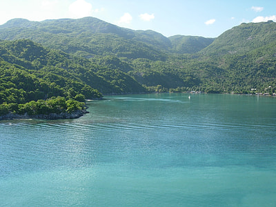 green lake surrounded by range mountain thumbnail