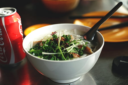 green and white vegetables dish with white ceramic bowl thumbnail