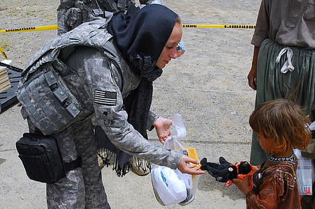woman wearing gray camouflage suit thumbnail