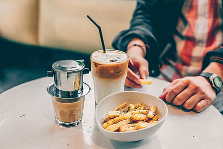 French fries and shake on table thumbnail
