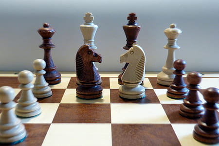white and brown chess set thumbnail