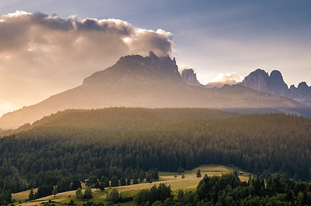 green trees near mountain during daytime thumbnail
