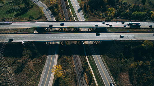 motorway, highway, aerial view, car thumbnail