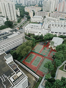 top view of basketball and tennis court thumbnail