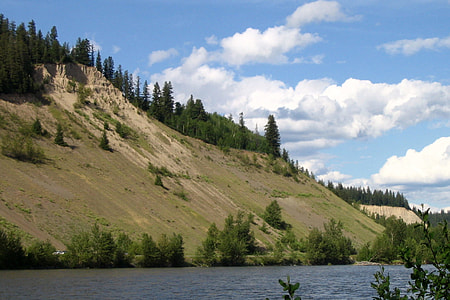 Nechako River cutbanks landscape in Prince George, British Columbia, Canada thumbnail