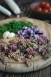 Pasta fusilli prepared for cooking thumbnail
